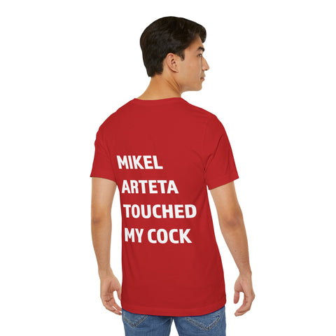 Mikel Arteta Humor Tee, Funny T-Shirt, Casual Wear, Gift for Soccer Fans, Sports Humor, Unisex Jersey Short Sleeve Tee