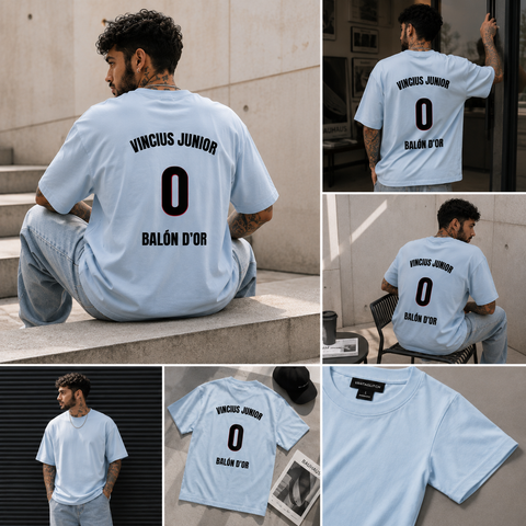 Vinicius Junior #0 Balon d'Or Back-Print Soccer Tee