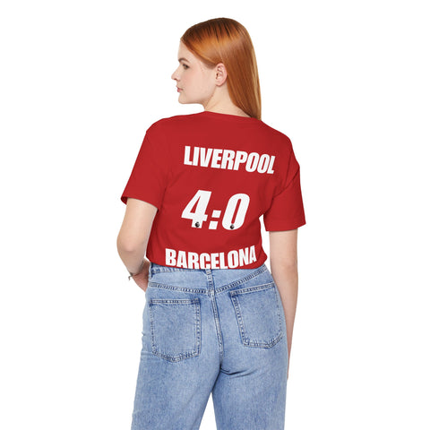 Liverpool 4-0 Barcelona T-Shirt — Classic Match Score Tee