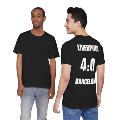 Liverpool 4-0 Barcelona T-Shirt — Classic Match Score Tee