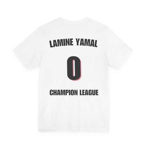 T-Shirt — 'Lamine Yamal 0 Champion League' Back-Print Soccer Jersey Tee