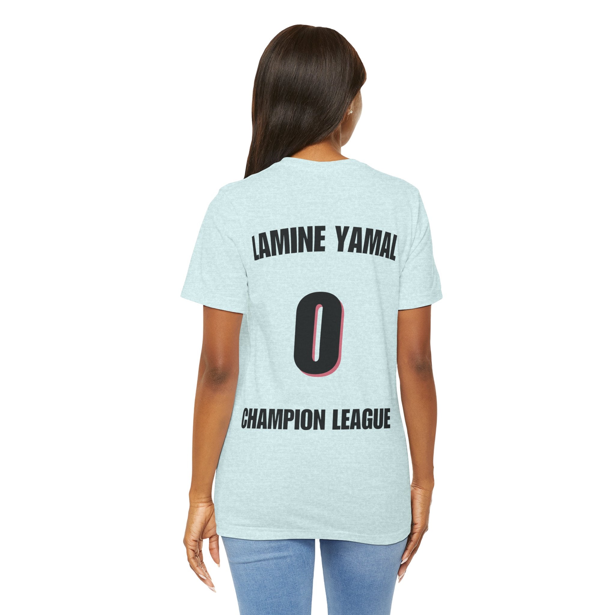 T-Shirt — 'Lamine Yamal 0 Champion League' Back-Print Soccer Jersey Tee