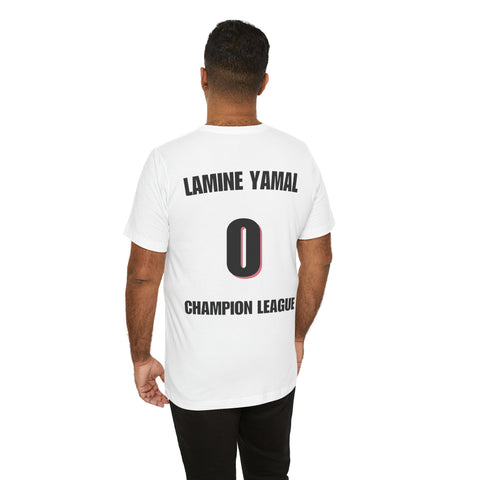 T-Shirt — 'Lamine Yamal 0 Champion League' Back-Print Soccer Jersey Tee