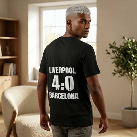 Liverpool 4-0 Barcelona T-Shirt — Classic Match Score Tee