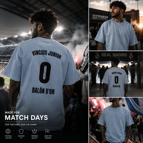 Vinicius Junior #0 Balon d'Or Back-Print Soccer Tee