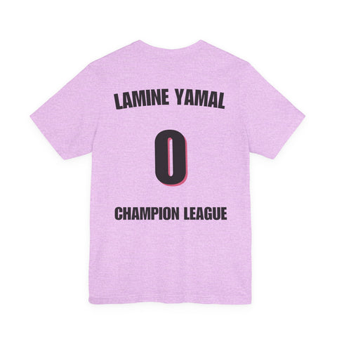 T-Shirt — 'Lamine Yamal 0 Champion League' Back-Print Soccer Jersey Tee