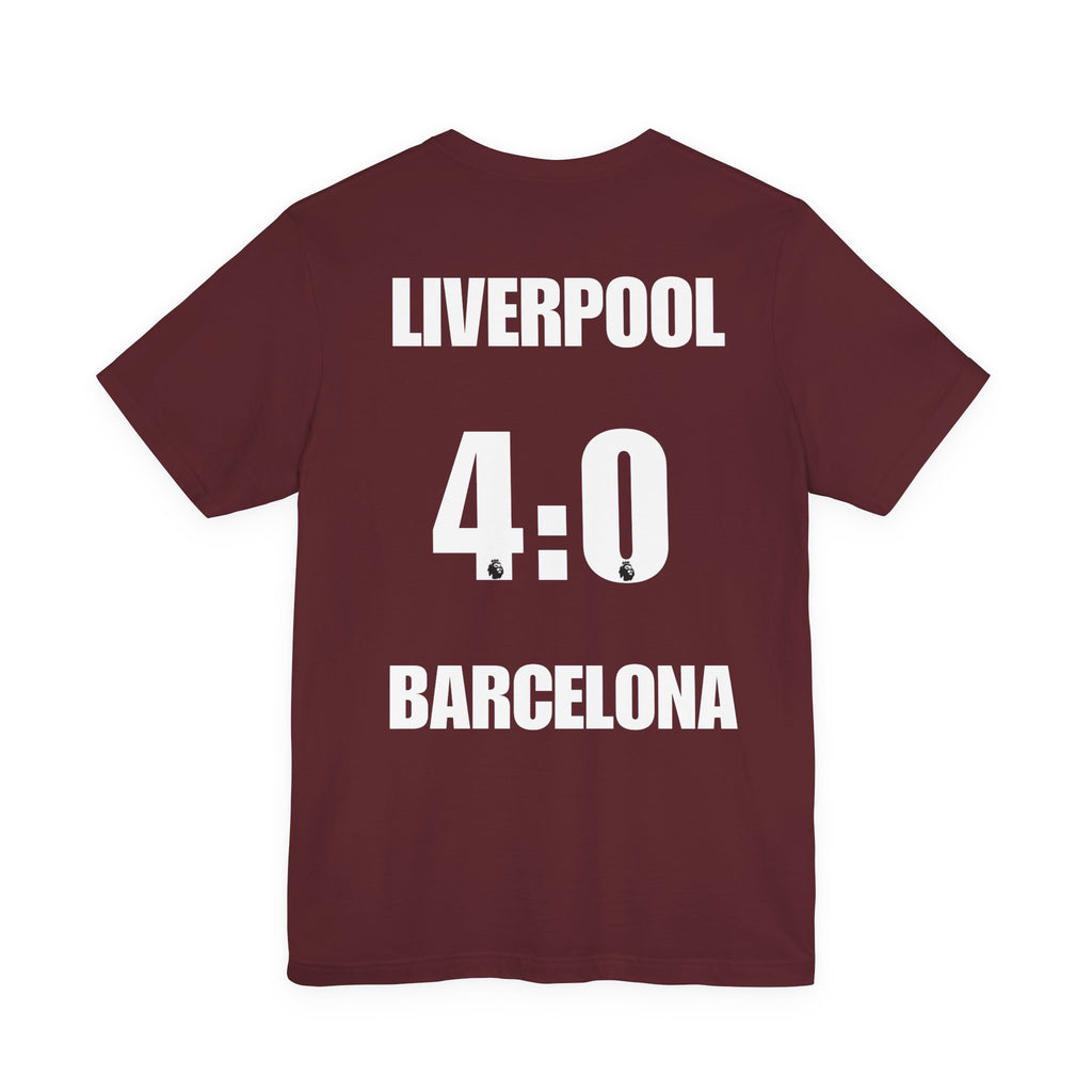 Liverpool 4-0 Barcelona T-Shirt — Classic Match Score Tee