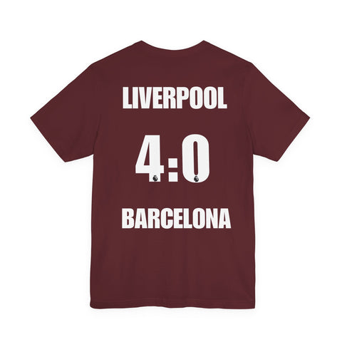 Liverpool 4-0 Barcelona T-Shirt — Classic Match Score Tee