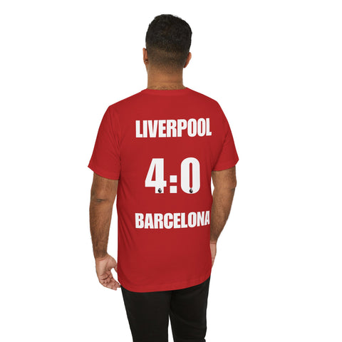 Liverpool 4-0 Barcelona T-Shirt — Classic Match Score Tee